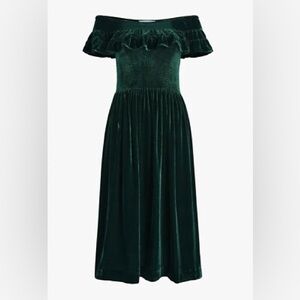 Hill House Green Velvet Nap Dress